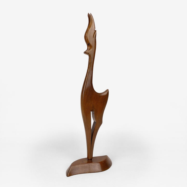 Grande biche sculptée scandinave années 50