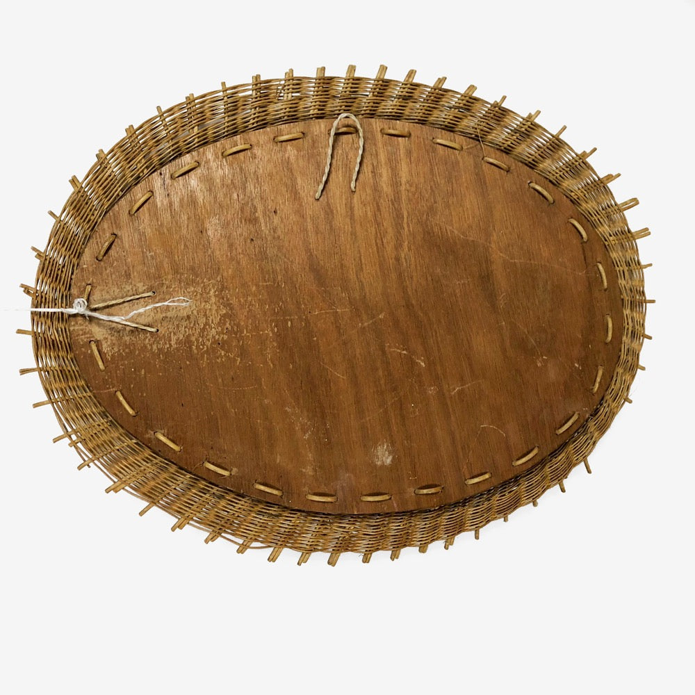 Miroir en osier tressé
