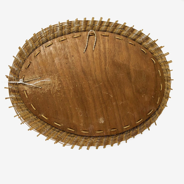 Miroir en osier tressé