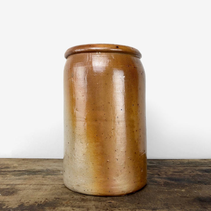 Duo d'anciens pots à sel en grès vernissé