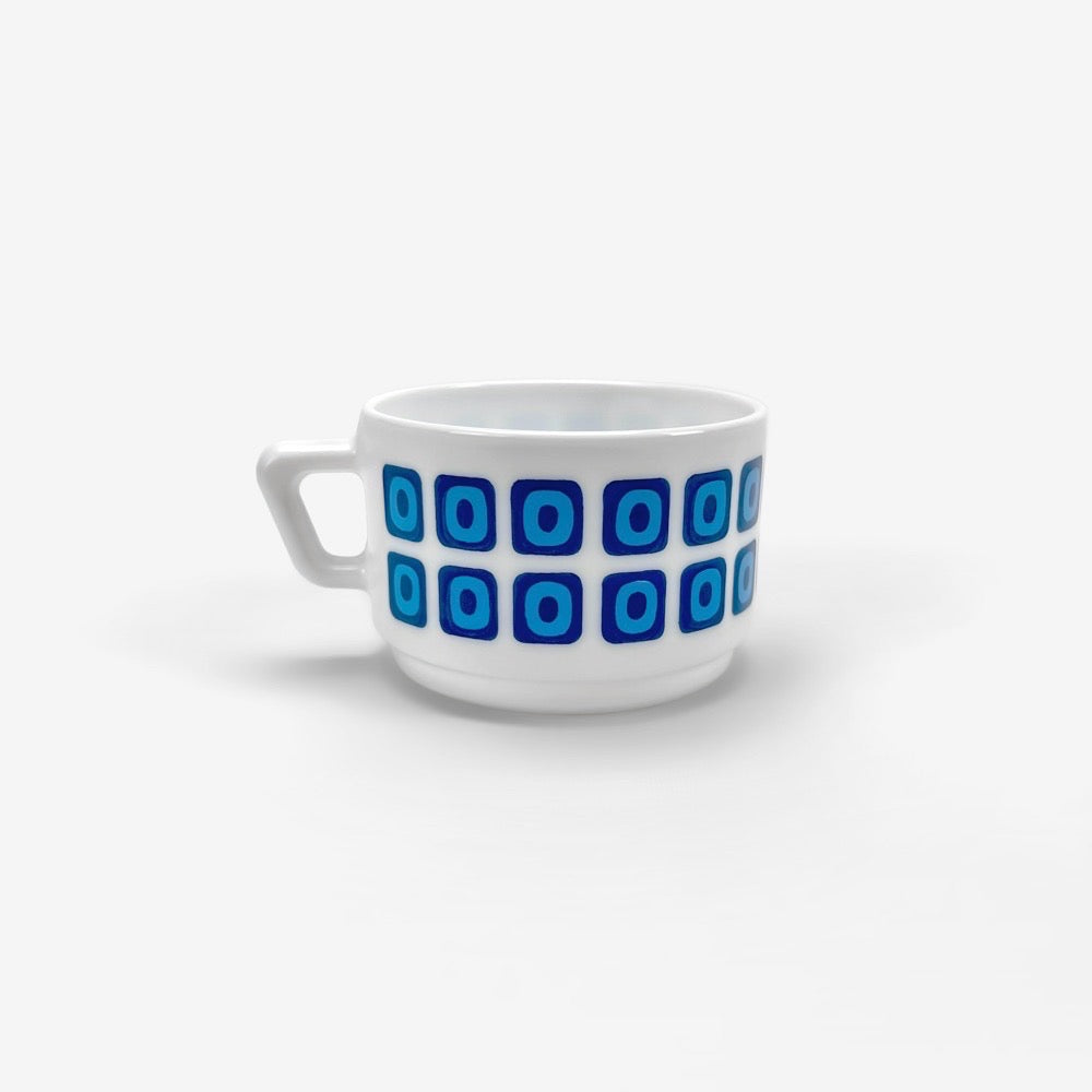 Ensemble de 8 tasses Arcopal série "Square" pop 70's