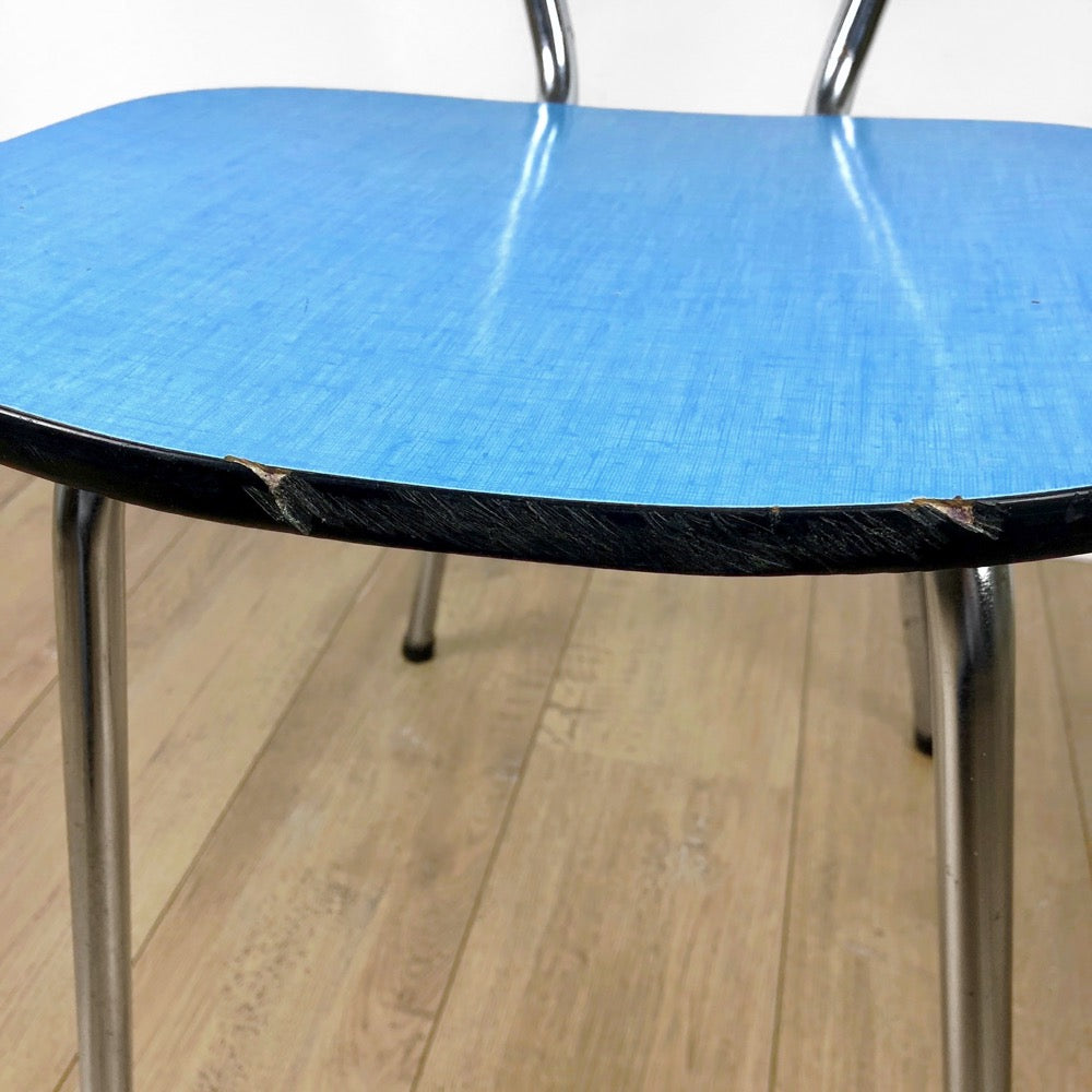 Duo de chaises en Formica bleu ciel