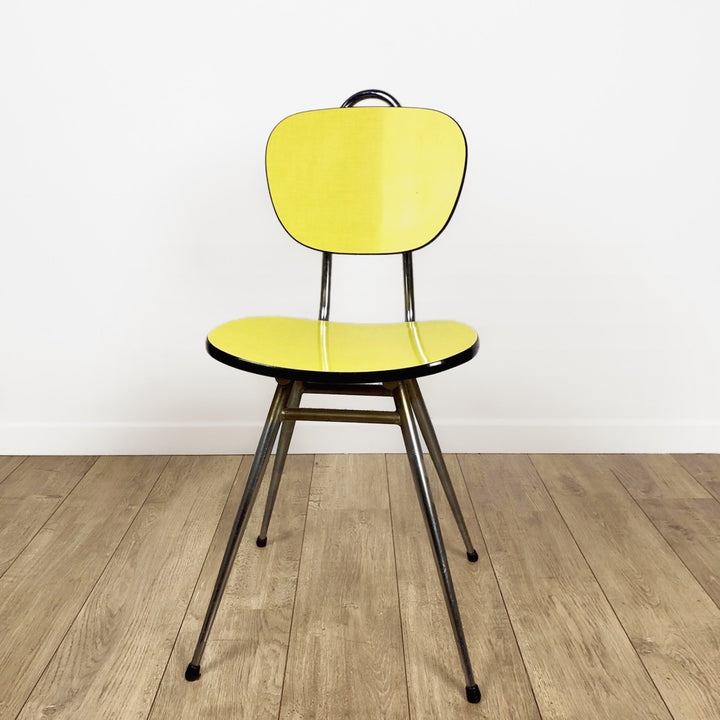 Duo de chaises en Formica jaune