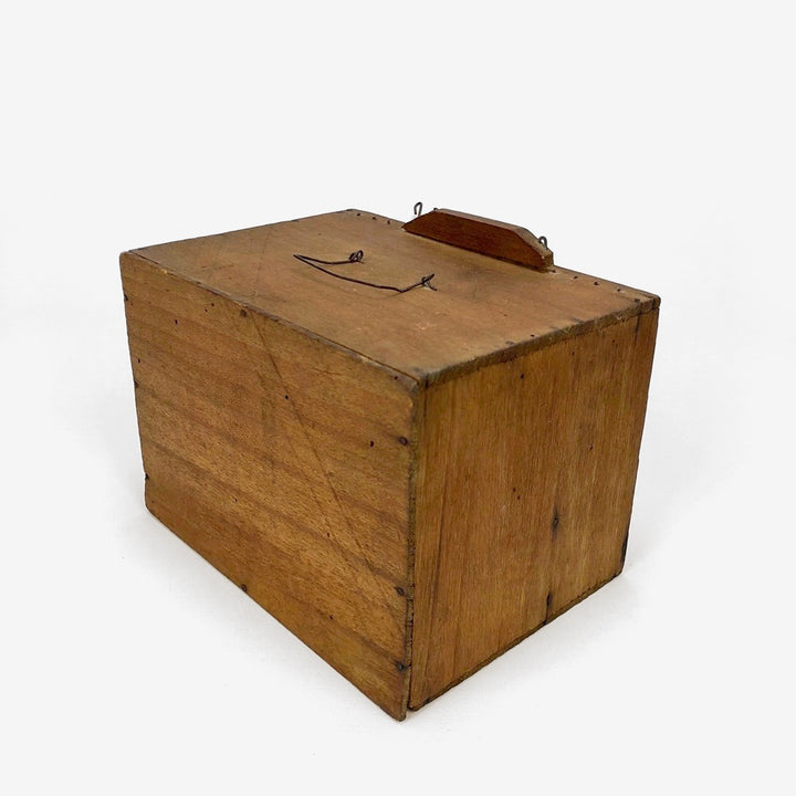Ancienne cage de transport en bois pour oiseau