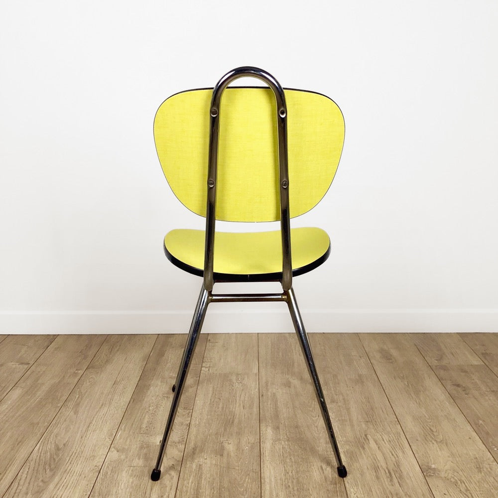 Duo de chaises en Formica jaune