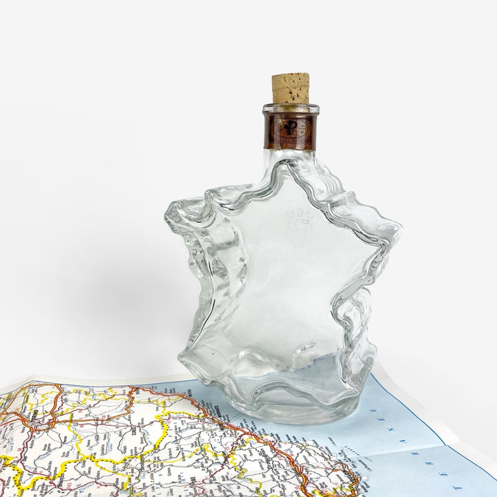 Petite bouteille en verre carte de France