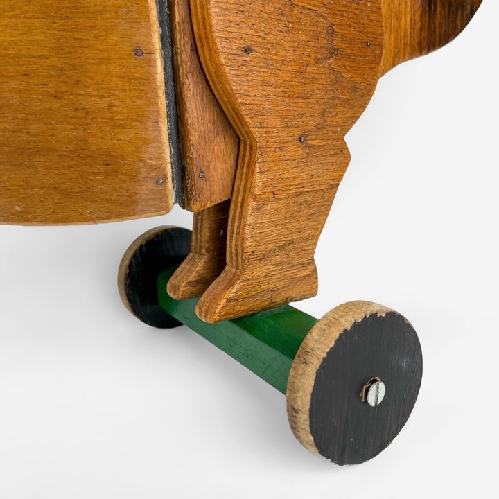 Chien teckel articulé en bois années 50
