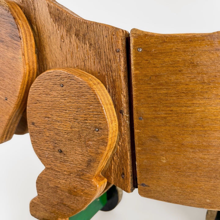 Chien teckel articulé en bois années 50