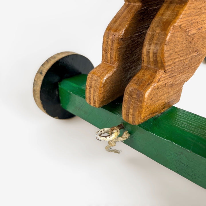 Chien teckel articulé en bois années 50