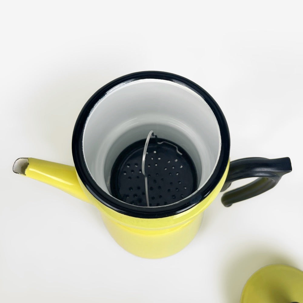 Cafetière à filtre en tôle émaillée jaune Aubecq 60