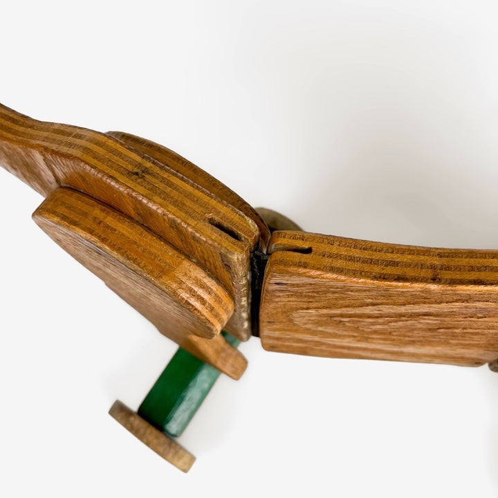 Chien teckel articulé en bois années 50