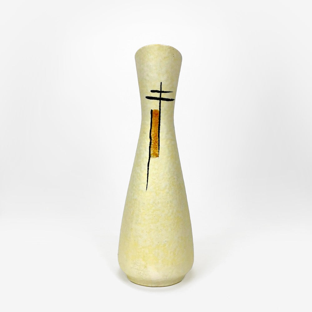 Vase asymétrique graphique Mid-Century