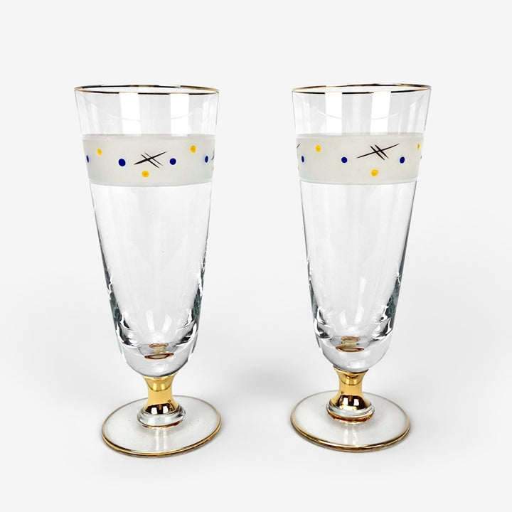 Duo de flûtes à champagne Mid-Century