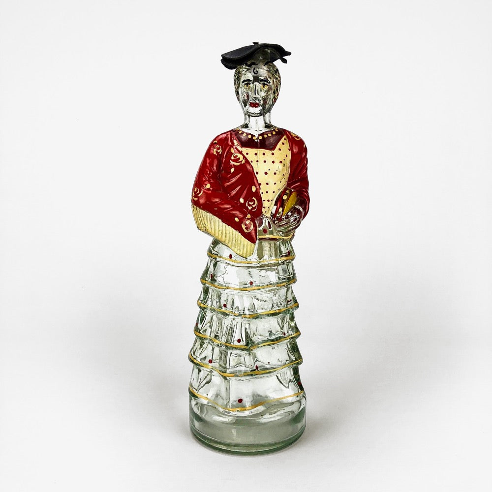 Bouteilles en verre anthropomorphes danseuse de Flamenco et Matador