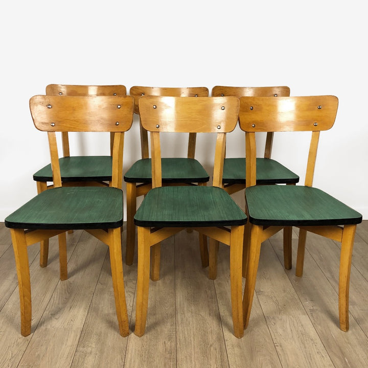 Lot de 6 chaises bistrot bois vert