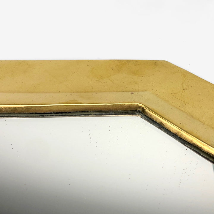 Miroir octogonal en laiton années 80