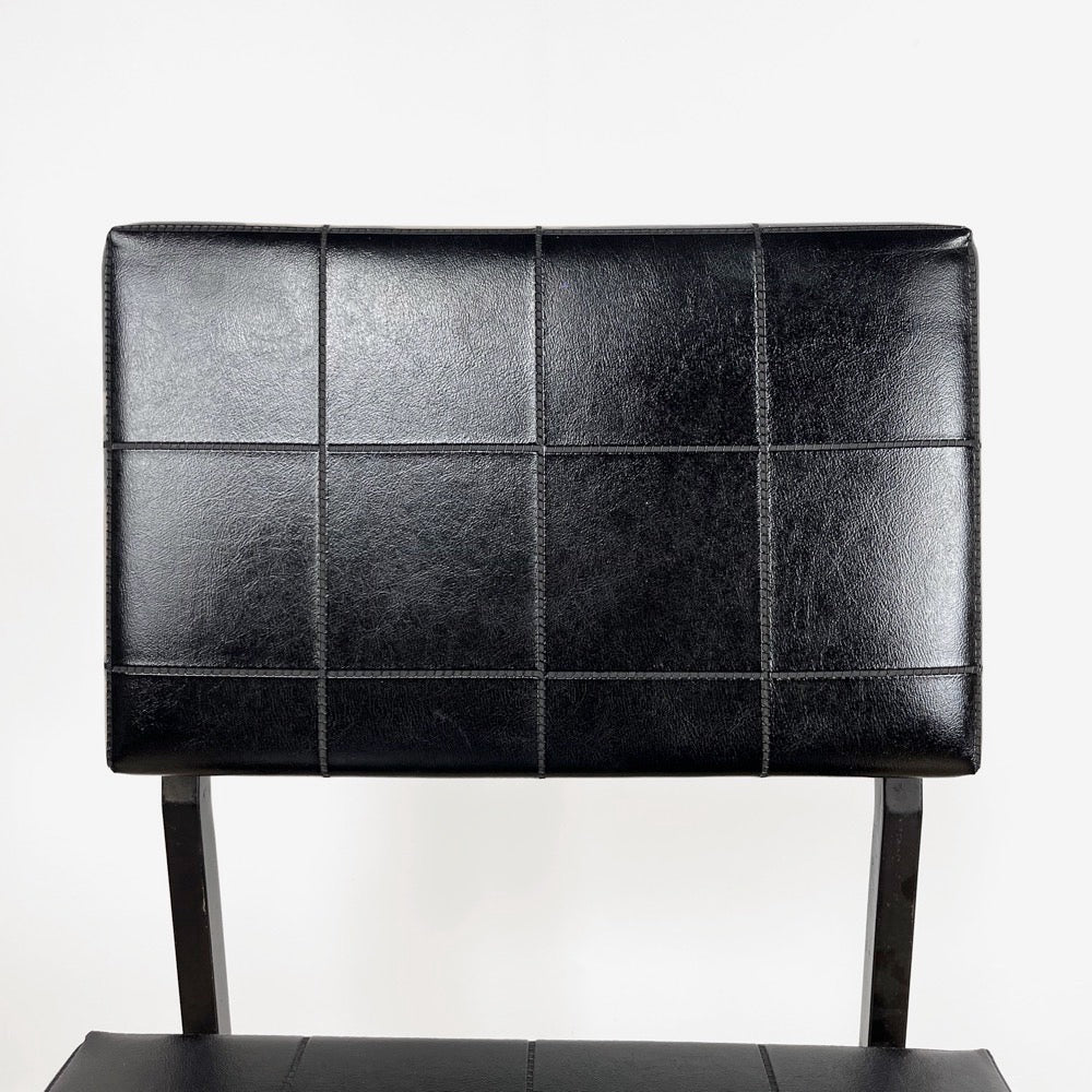 Chaise design moderniste métal et similis cuir années 60