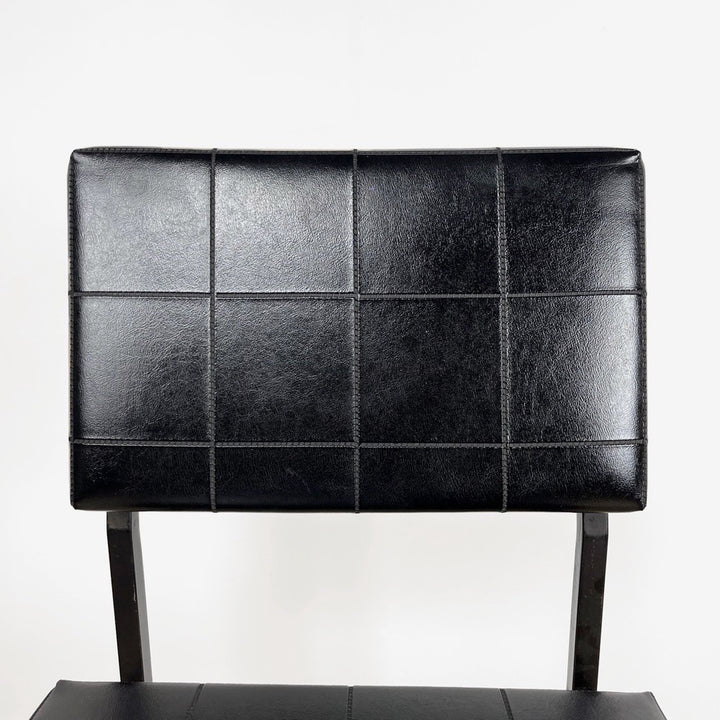 Chaise design moderniste métal et similis cuir années 60