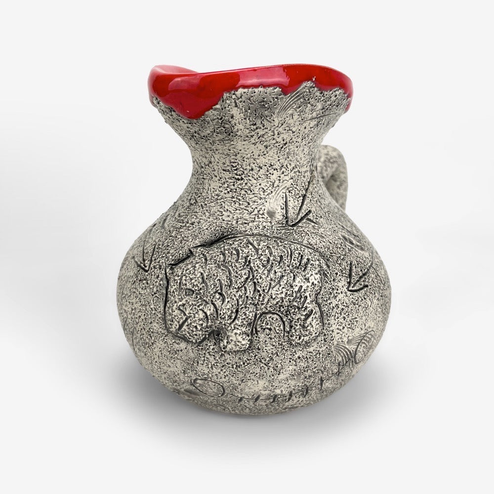 Pichet vase à décor préhistorique Francis Triay Aubagne