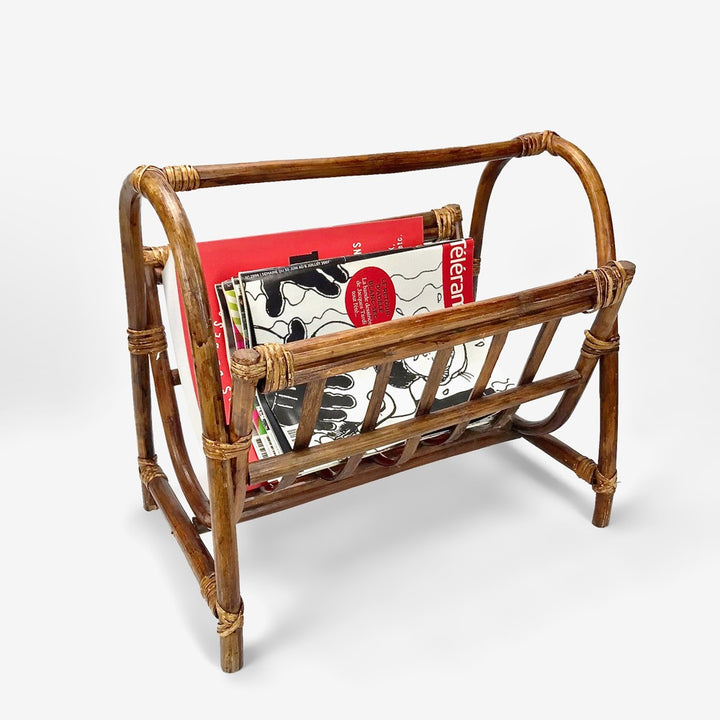 Porte-revues en bambou foncé