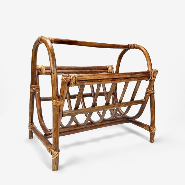 Porte-revues en bambou foncé