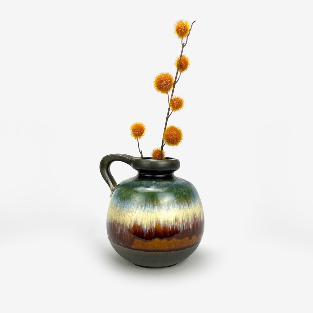 Vase boule "Fat Lava" couleurs d'automne West Germany