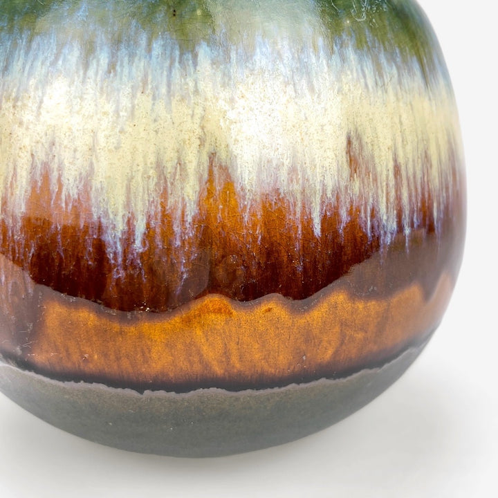 Vase boule "Fat Lava" couleurs d'automne West Germany