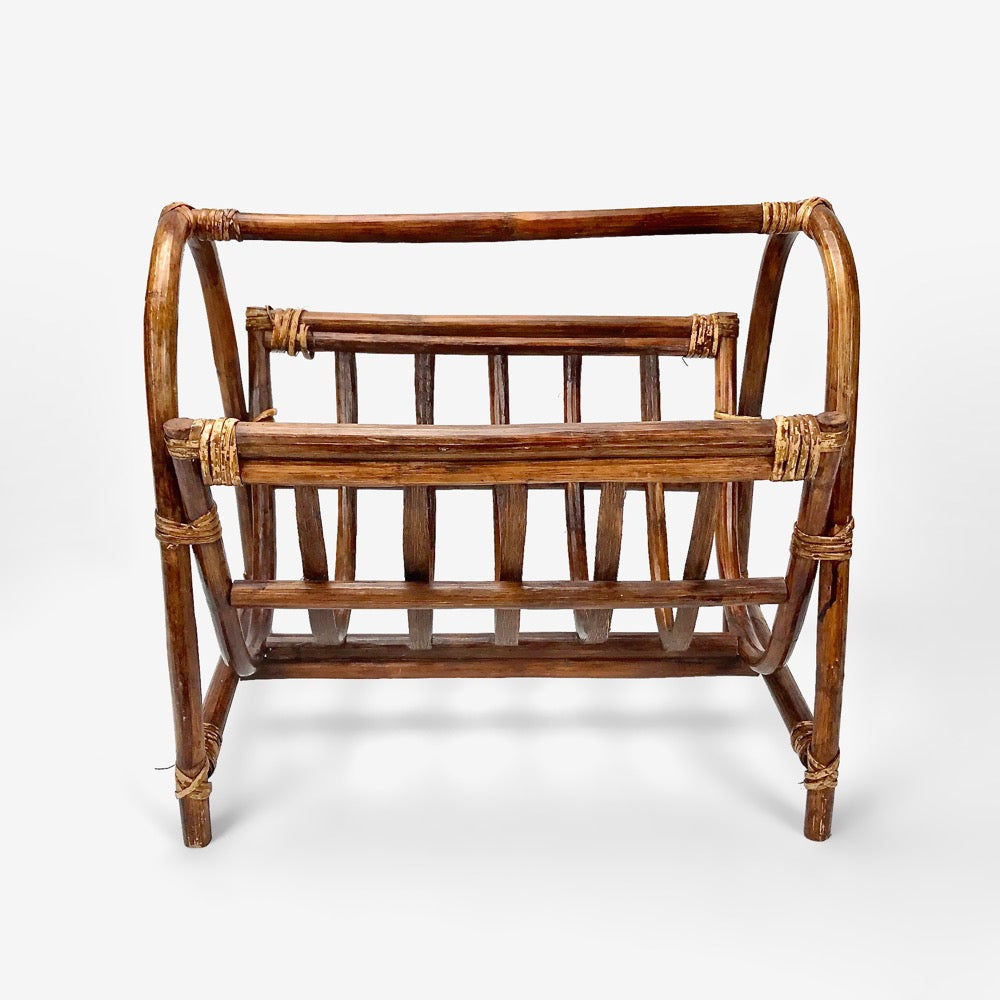 Porte-revues en bambou foncé