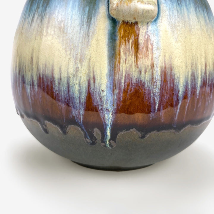 Vase boule "Fat Lava" couleurs d'automne West Germany