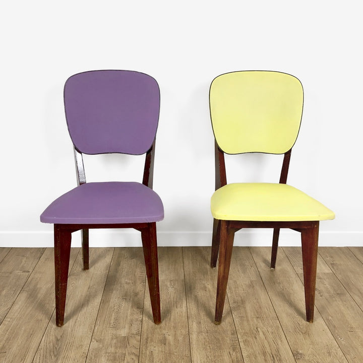 Duo de chaises colorées Mid-Century