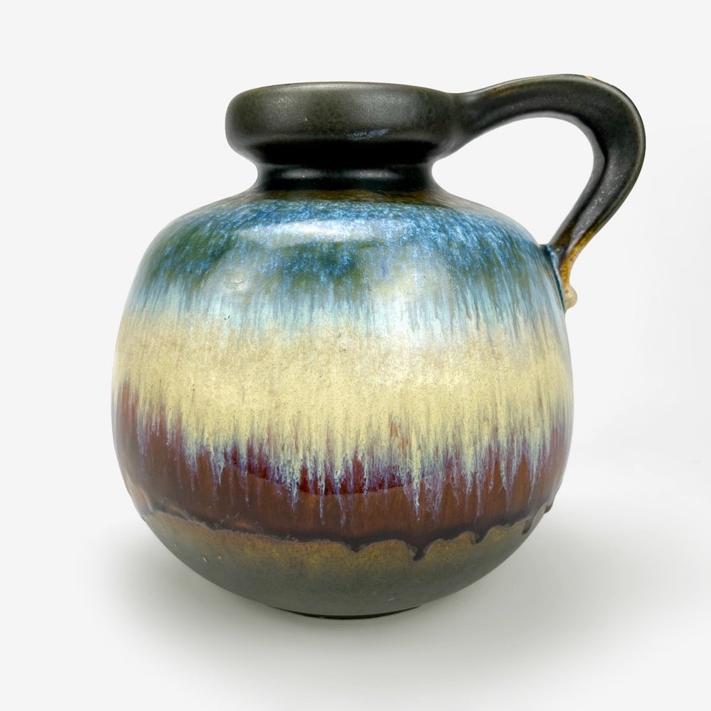 Vase boule "Fat Lava" couleurs d'automne West Germany