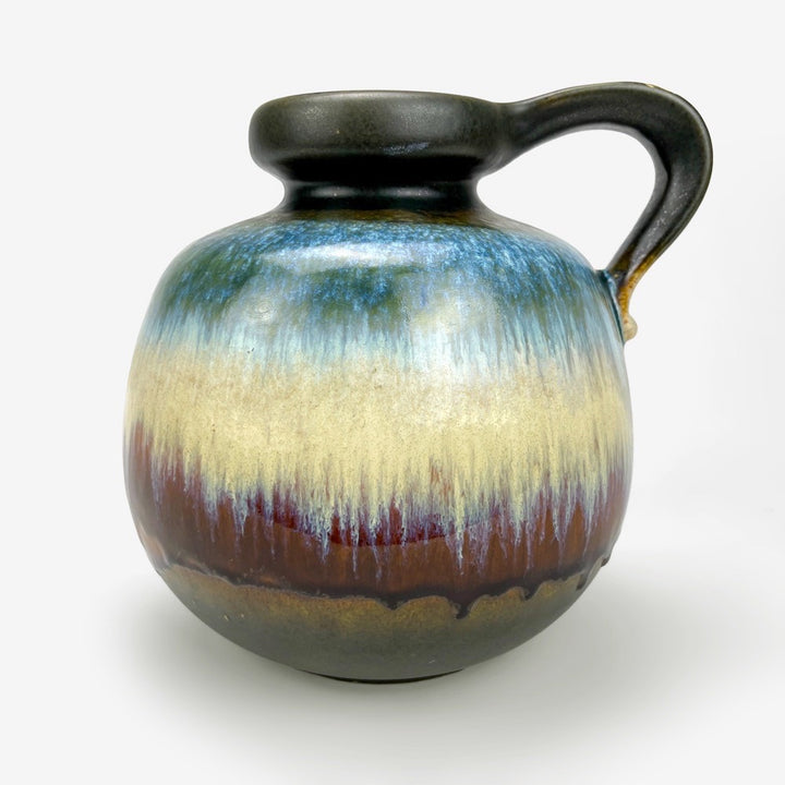 Vase boule "Fat Lava" couleurs d'automne West Germany