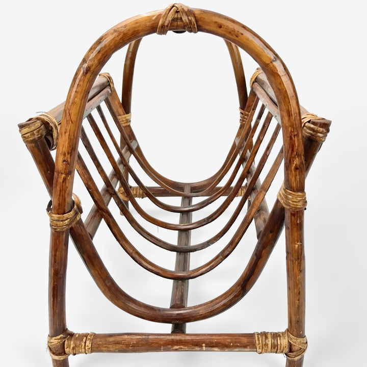 Porte-revues en bambou foncé