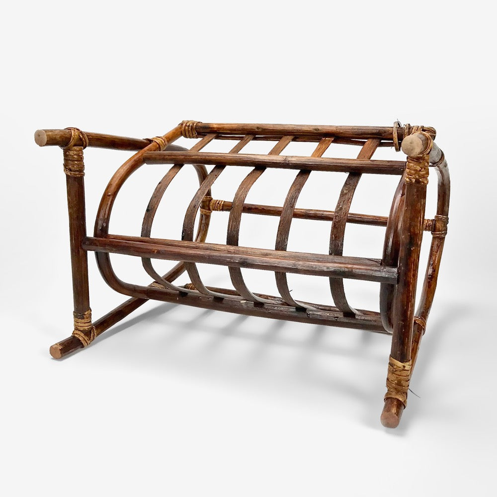 Porte-revues en bambou foncé