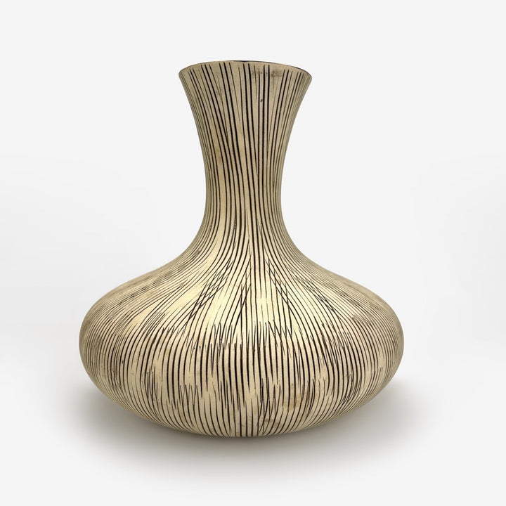 Vase en céramique striée design 1950