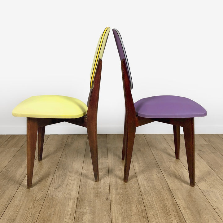 Duo de chaises colorées Mid-Century