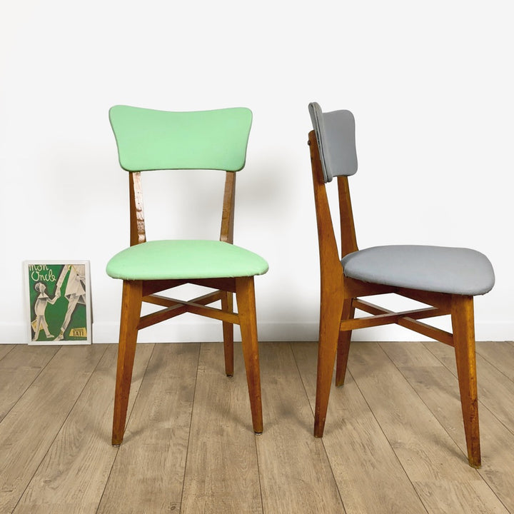 Duo de chaises hêtre et vinyle