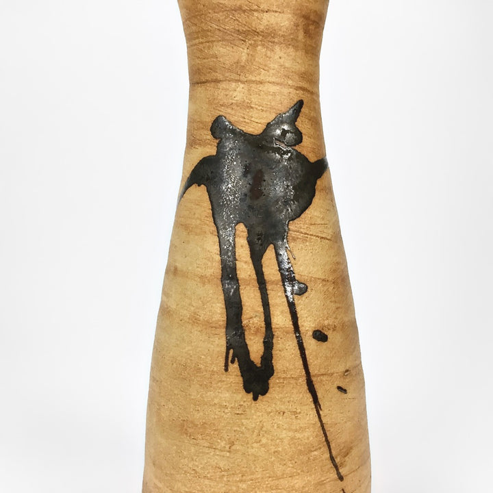 Vase tachiste de la poterie de la Colombe