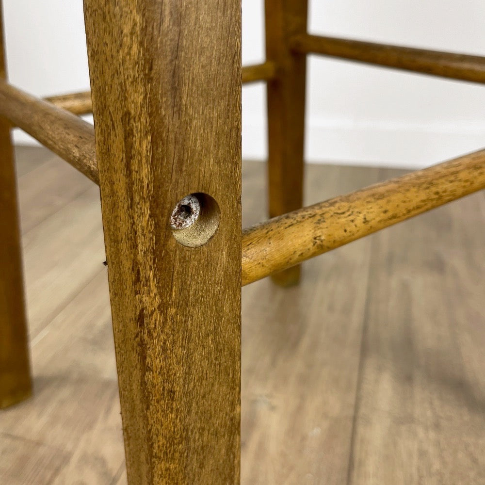 Haut tabouret rond de bar en bois vintage