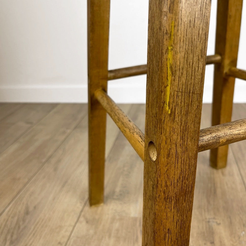 Haut tabouret rond de bar en bois vintage