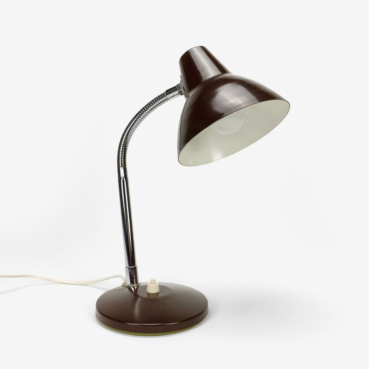Lampe de bureau brun chocolat années 60