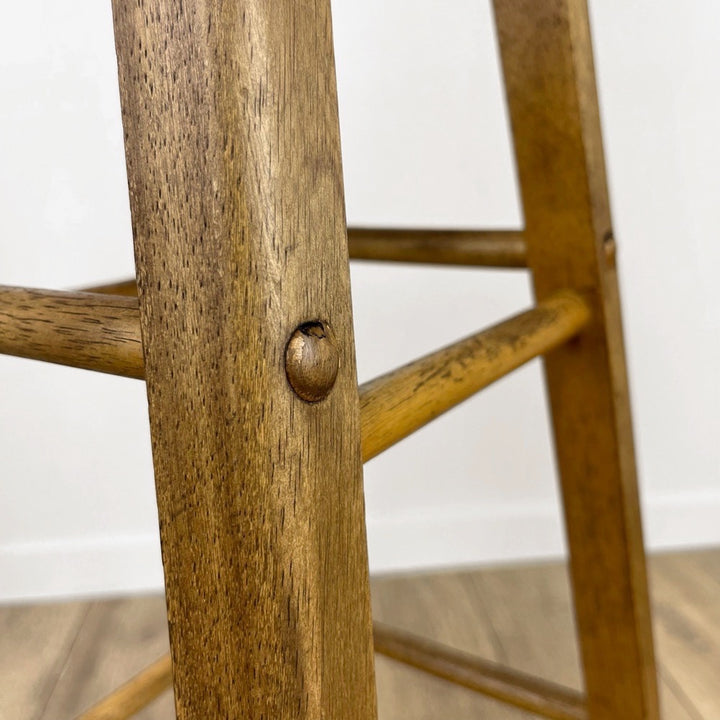 Haut tabouret rond de bar en bois vintage