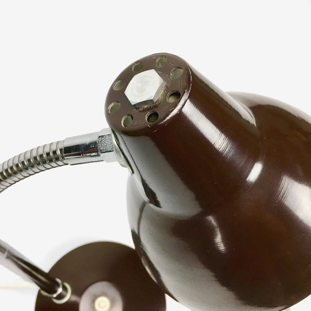 Lampe de bureau brun chocolat années 60