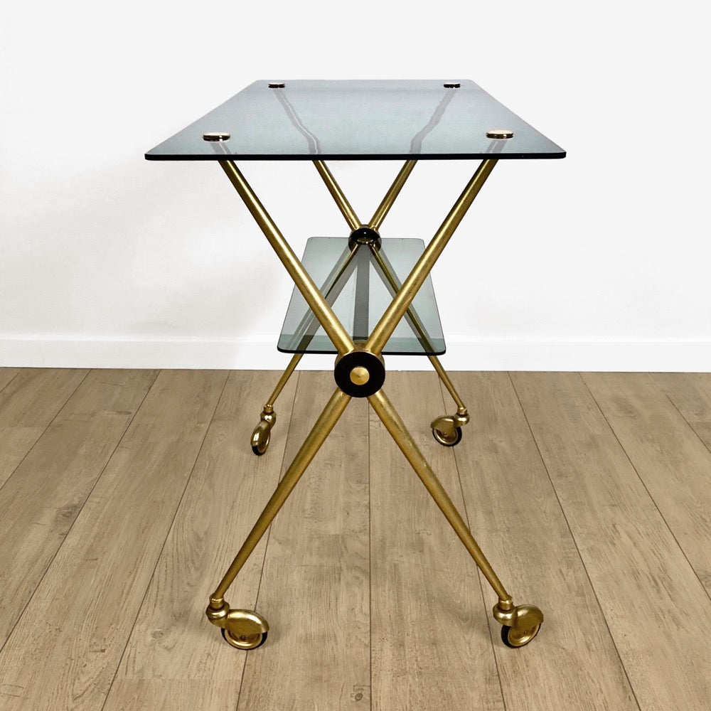 Desserte design verre fumé