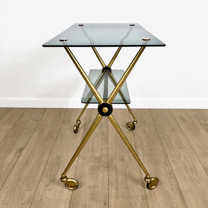 Desserte design verre fumé