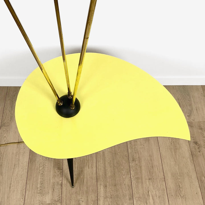 Guéridon lampadaire à trois feux années 50