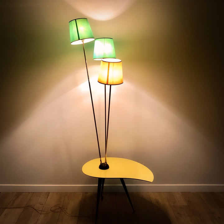 Guéridon lampadaire à trois feux années 50
