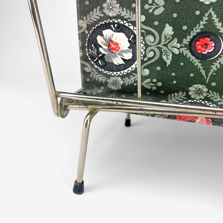 Porte-revues métal et vinyle années 60