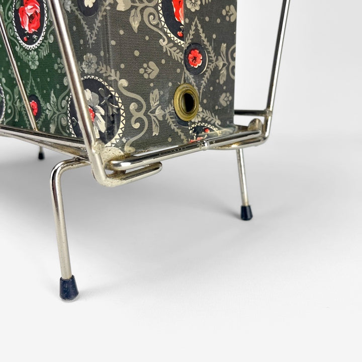 Porte-revues métal et vinyle années 60