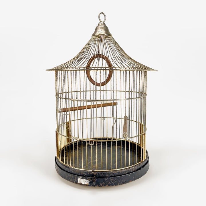 Cage à oiseau dorée à l'or fin A.Fay & Co 1950